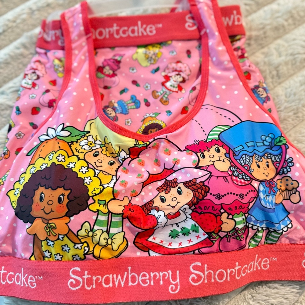 🍓 Strawberry Shortcake Bra & Shorts Set | Cute Women’s Loungewear Pajama Set LG